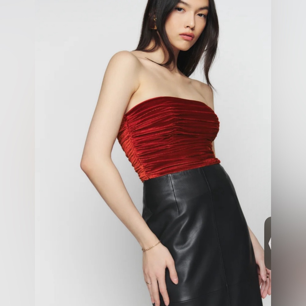 Reformation Addie Velvet Top